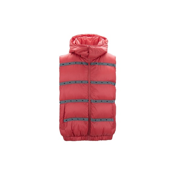 Versace Red Polyester Hooded Puffer Vest NWT - Picture 1 of 3